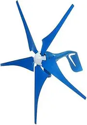 HUIZHITENGDA 3000W No Noise Vertical Horizontal Wind Turbine Generator Set,12V 24V 48V 5 Blade Outdoors Wind Turbine W/Controller, for Home Street Lighting(Blue),48v