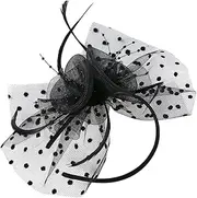 [Healeved] Vintage Lace Floral Fascinator Hat Mesh Headband Elegant Party Headwear for Halloween Bridal Evening Events Unique Hair Band Accessory to Enhance Your Look