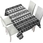 Black and White Aztec Stripes Tablecloth