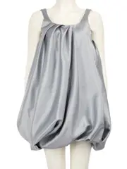 Silver Balloon Hem Mini Dress