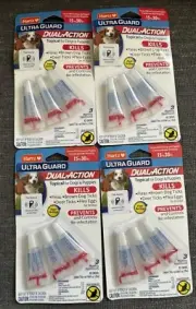 Lot Of 4Hartz Ultra Guard Dual Action Flea & Tick Drops Dogs Puppies 15 - 30 LBS