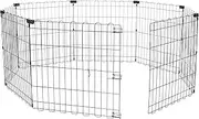 Amazon Basics Foldable Metal Pet Dog Exercise Fence Pen - 152 x 152 x 61 centimeters, Black