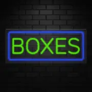 Boxes Sign for Retail Displays | LED Flex Neon | 24"W x 10"H x 1"D