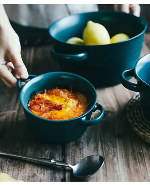 釉下彩陶瓷雙耳湯碗沙拉碗創意面碗水果碗北歐風早餐碗大湯碗防燙