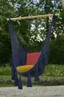 Deluxe Extra Large Mexican Hammock Chair in Outdoor Cotton Colour Blue Mayan Leg