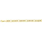 9ct Yellow Gold Silver Filled 21cm Figaro Bracelet