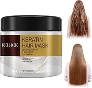 RWGKCDB Collagen Hair Mask, Argan Oil Collagen Hair Mask, Repairs Damaged Hair, Suitable for Straight, Curly, Dyed, and Permed Hair Types (Size : 1pcs)