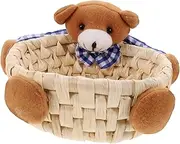 Levemolo Woven Sundries Basket Cartoon Desktop Storage Basket for Home Supplies for Organizing Snacks Items Lightweight Decor