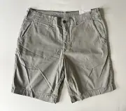 NWT American Eagle Outfitter Mens Gray Next Level Flex Chino Shorts Sz 36x9"