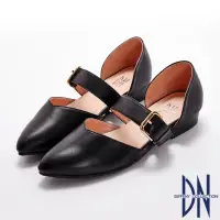 在飛比找momo購物網優惠-【DN】跟鞋_MIT真皮皮帶扣造型低跟尖頭鞋(黑)