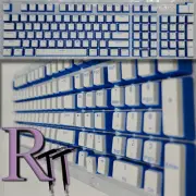 104Pcs Blue Pudding Full Size PBT Double Shot Keycaps LED Mechanical Keyboard