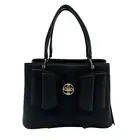 GROSSI Jesse Bow Black Faux Leather Convertible Satchel