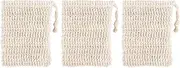 BIUDECO Bathroom Soap Saver Pouch Set Pcs Jute Drawstring Bags Foaming Easy Storage