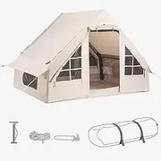 Large Inflatable Tent for Camping, 5-8 Person Waterproof Tent, Set Up in Seconds with Air Pump and Carry Bag for Outdoor, Camping, Hiking, Mountaineering, Not Required Tent Pole