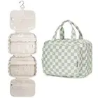 Hanging Toiletry Bag for Women Travel Checkered Makeup Bag Organizer Toiletri...