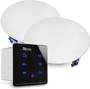 [Power Dynamics] Powerline A50B Bluetooth Ceiling Speaker System with Amplifier - 2X in-Ceiling Speakers for Home, Bathroom, Seamless Audio Experience, Wall Mounted Bluetooth Amplifier