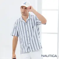 在飛比找momo購物網優惠-【NAUTICA】男裝古巴領風情短袖襯衫(藍)