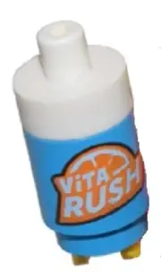 LEGO New Dark Azure Blue Minifig Sport Water Bottle Vita Rush White Top 25-7