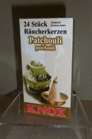KNOX CHRISTMAS INCENSE CONES FROM GERMANY BOX OF 24 PCS... PATCHOULI SCENT