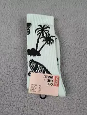 Vans Crew Socks Mens Womens 6.5-9 Mint Green Tropical Palm Trees Athletic Skate