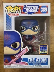 Funko POP! Justice League #389 THE ATOM, 2021 Limited Excl In Protector, New