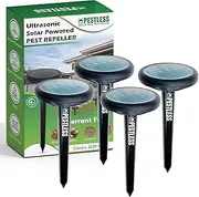 Pestless Upgraded Ultrasonic Pest Repeller - Deterrent for Moles, Gophers, Snakes, Mice, Raccoon, Squirrel Repellent - Safe, Humane, Solar Powered Rodent Repellent Outdoor for Garden, Lawn, Yard (4)
