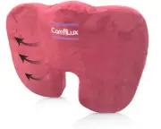 ComfiLux Memory Foam Seat Cushion - Relieve Back Pain & Sit Comfortably (Red)