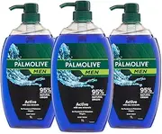 Palmolive Men Body Wash 3L (3x1L), Active with Sea Minerals, Soap Free Shower Gel, No Parabens or Phthalates
