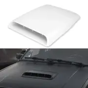 White Decorative Air Flow Intake Scoop Bonnet Vent Cover Hood Universal