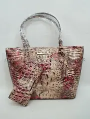 NWT Set of Brahmin Medium Asher Leather Tote + Ady Wallet in Charm Melbourne