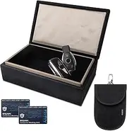 Ananta Faraday Box for Car Keys Plus Faraday Pouch & 2 RFID/NFC Contacless Blocking Cards, Best for Keyless Car Signal Blocker Security (Black)
