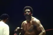 Ron Lyle in ring during fight vs Jerry Quarry at Madison Squ - 1973 Old Photo
