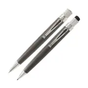Retro 51 Tornado Black Nickel Platinum Rollerball and 1.15 Mechanical Pencil Set