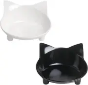 Cat Bowls Non-Slip Food and Water Bowl Set - Stress Relief for Whisker Fatigue