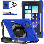 Catzon Onepiece Tablet Case for Xiaomi Pad 6 Rugged Lightweight Cover with Handle Strap Shoulder Strap-Blue