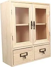 LOEFLIFA Solid Wood Home Storage Box Desktop Organiser Shelf Shelves Desk File Organizer Pull Out Cabinet Organizer Desk Drawer Organiser Countertop Storage Cabinet