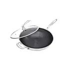 34Cm Stainless Steel Fry Pan Non Stick Skillet With Glass Lid