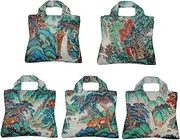 Envirosax Reusable Grocery Bags, Set of 5, Multicolored Ink Landscape Design, CS Series for Shopping Travelling, Multi-color, One Size