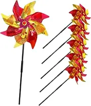COOPHYA 6Pcs Reflective Wind Spinners Pinwheels Outdoor Garden Decor for Lawn Rotating Windmill for Patios Backyards and Memorial