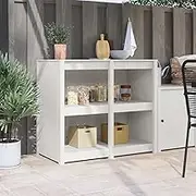 Warm White Solid Wood Pine Kitchen Pantry Storage Cabinet for Indoor Use, Tall Farmhouse Design with Adjustable Shelves & Doors, Easy Assembly