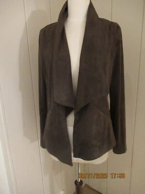 Oasis Zara Khaki Suede Jigsaw Waterfall Jacket Brand New Size 10