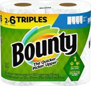 Bounty Select-A-Size Paper Towels, White, 2 Triple Rolls = 6 Regular Rolls Short