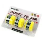 Karakal Point 75 Air Squash Tennis Racquet Overgrips 3 Pack - Yellow