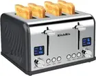 Toaster 4 Slice, Bagel Stainless Toaster with LCD Timer, Extra Wide Slots, Dual