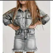 NWT - ONE TEASPOON - Girls High Waisted Mini Skirt - Size 7-8- Antique Denim
