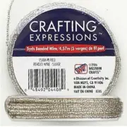 2 New Spools BEADED WIRE - Clear Silver-lined Beads - 10 Yards