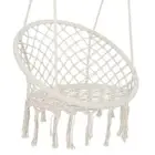 Hotebike Hammock Chairs 47" Indoor/Outdoor Macrame Swing Cotton Rope in White