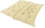 Outdoor Swing Chair Cushion, 10cm Thick with Backrest & Ties, Soft 3-Seater Patio Bench Cushion, 100% Polyester Fabric for Garden, Porch, Balcony Furniture(Khaki,59 * 39in)
