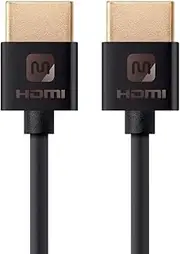 Monoprice Ultra Slim Series High Speed HDMI Cable, 1.5ft Black