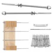 60 Pack Cable Railing Kit Hand Swage Threaded Stud Tensioner for 1/8" Cable Rail